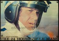 4k317 LE MANS Japanese 19x29 '71 best close up of race car driver Steve McQueen in racing gear!