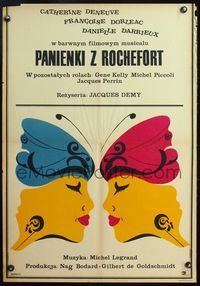 4k502 YOUNG GIRLS OF ROCHEFORT Polish 23x33 '68 Jacques Demy & Agnes Varda, Deneuve, Rapnicki art!