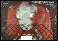 4k539 MARRIAGE OF MARIA BRAUN Polish 27x38 '79 Rainer Werner Fassbinder, Pagowski art of nude woman!