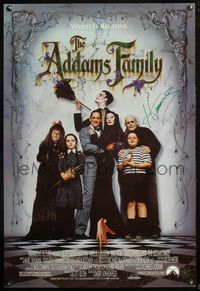 4m002 ADDAMS FAMILY 1sh '91 signed by MC Hammer, great cast image, weird is relative!