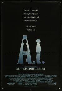 4m070 A.I. ARTIFICIAL INTELLIGENCE DS advance 1sh '01 Steven Spielberg, Haley Joel Osment, Jude Law