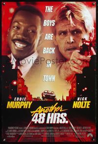 4m139 ANOTHER 48 HRS DS int'l 1sh '90 close-up of buddy cops Eddie Murphy & Nick Nolte!