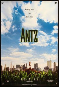 4m143 ANTZ DS advance 1sh '98 Woody Allen, computer animated insects, every ant has his day!