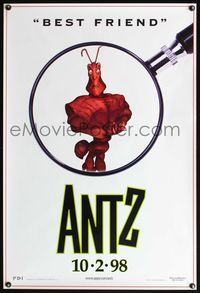4m144 ANTZ advance best friend style 1sh '98 computer animated insects, every ant has his day!