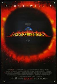 4m154 ARMAGEDDON DS advance 1sh '98 Bruce Willis, Ben Affleck, Billy Bob Thornton, Liv Tyler!