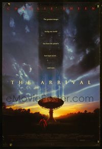 4m156 ARRIVAL DS int'l 1sh '96 Charlie Sheen, sci-fi, image of satellite dish!