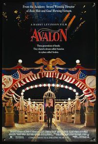 4m171 AVALON advance 1sh '90 directed by Barry Levinson, Armin Mueller-Stahl & Elizabeth Perkins!