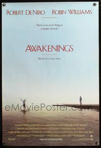 4m176 AWAKENINGS DS advance 1sh '90 Robert De Niro, Robin Williams, based on a true story!