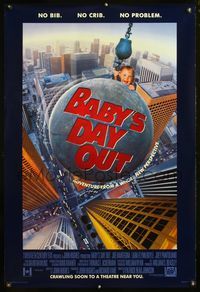 4m181 BABY'S DAY OUT DS advance 1sh '94 Lara Flynn Boyle, no bib, no crib, no problem!