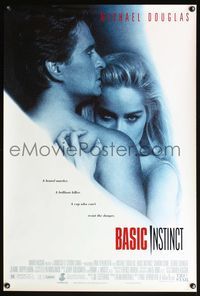 4m192 BASIC INSTINCT 1sh '92 Paul Verhoeven directed, Michael Douglas & sexy Sharon Stone!