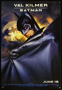 4m204 BATMAN FOREVER advance batman style 1sh '95 Nicole Kidman, Jim Carrey, Val Kilmer as The Bat!