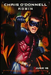 4m207 BATMAN FOREVER advance Robin style 1sh '95 Val Kilmer, Nicole Kidman, Chris O'Donnell!