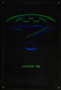4m208 BATMAN FOREVER teaser Logo style 1sh '95 Kilmer, Nicole Kidman, Tommy Lee Jones, Jim Carrey