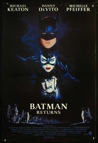 4m211 BATMAN RETURNS DS advance 1sh '92 Michael Keaton, Danny DeVito & Michelle Pfeiffer!