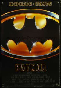 4m005 BATMAN 1sh '89 signed by director Tim Burton!