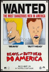 4m222 BEAVIS & BUTT-HEAD DO AMERICA teaser 1sh '96 classic Mike Judge MTV cartoon!