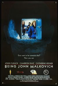 4m229 BEING JOHN MALKOVICH 1sh '99 Spike Jonze directed, Cusack, Cameron Diaz, Catherine Keener!