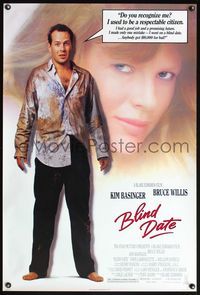 4m249 BLIND DATE 1sh '87 sexy Kim Basinger, down-on-his-luck Bruce Willis!