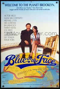4m254 BLUE IN THE FACE DS 1sh '95 Wayne Wang Smoke sequel, great image of Harvey Keitel w/sexy girl!