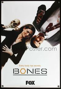 4m259 BONES 1sh '05 FOX TV crime drama, sexy Emily Deschanel w/human skull!