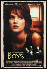4m265 BOYS DS 1sh '96 close-up of sexy Winona Ryder, Lukas Haas, Skeet Ulrich!