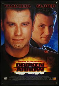 4m009 BROKEN ARROW video 1sh '96 signed by John Travolta, directed by John Woo!