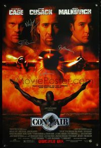 4m013 CON AIR DS buckle up style 1sh '97 signed by Nick Cage, Buscemi, Bruckheimer & Ving Rhames!