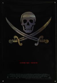 4m375 CUTTHROAT ISLAND teaser foil 1sh'95 Matt Modine & Geena Davis, cool skull & crossbones design!