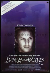 4m384 DANCES WITH WOLVES book tour style DS 1sh '90 Kevin Costner & Native American Indians!