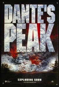 4m391 DANTE'S PEAK DS Int'l teaser 1sh '97 Pierce Brosnan & Linda Hamilton run from a volcano!