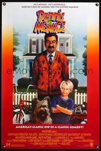 4m416 DENNIS THE MENACE 1sh '93 artwork of Walter Matthau as Mr. Wilson, Mason Gamble!