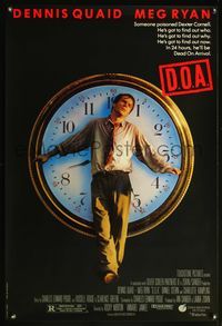 4m376 D.O.A. 1sh '88 cool image of Dennis Quaid as the hands of a clock!