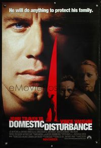 4m433 DOMESTIC DISTURBANCE DS advance 1sh '01 close-up of John Travolta, Vince Vaughn!