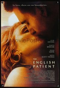 4m467 ENGLISH PATIENT 1sh '96 Ralph Fiennes, Juliette Binoche, Anthony Minghella directed!