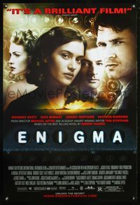 4m469 ENIGMA DS 1sh '01 Michael Apted directed, Dougray Scott, Kate Winslet, Jeremy Northam!