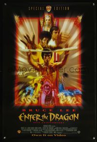 4m470 ENTER THE DRAGON video advance 1sh R98 Bruce Lee kung fu classic, movie that made him legend!