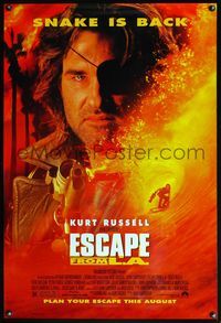 4m475 ESCAPE FROM L.A. advance 1sh '96 John Carpenter, Kurt Russell is Snake Plissken!