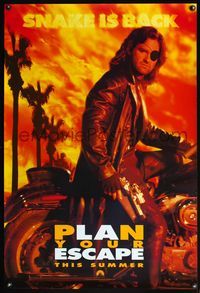 4m476 ESCAPE FROM L.A. teaser 1sh '96 John Carpenter, Kurt Russell is Snake Plissken on bike!