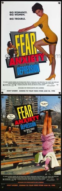 4m507 FEAR, ANXIETY & DEPRESSION two-sided video adv 1sh'89 Todd Solondz, sexy woman in short skirt!