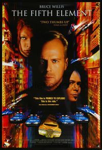 4m510 FIFTH ELEMENT video 1sh '97 Bruce Willis, Milla Jovovich, Oldman, directed by Luc Besson!