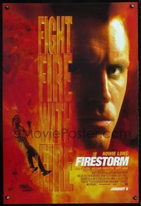 4m518 FIRESTORM DS advance style A 1sh '98 close-up of forest firefighter Howie Long!