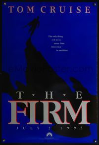 4m520 FIRM DS teaser 1sh '93 Tom Cruise, Sydney Pollack, great silhouette design!