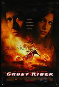 4m550 GHOST RIDER DS advance 1sh '07 close-ups of Nicolas Cage, Eva Mendes, wild motorcycle!