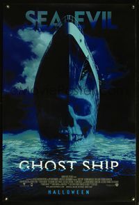4m551 GHOST SHIP DS advance 1sh '02 Gabriel Byrne, cool horror image of skull ship, Sea Evil!