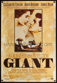 4m557 GIANT DS 1sh R96 Elizabeth Taylor & Rock Hudson, directed by George Stevens!