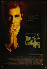 4m566 GODFATHER PART III DS int'l 1sh '90 close-up of Al Pacino, Francis Ford Coppola directed!
