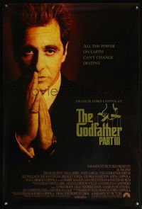 4m567 GODFATHER PART III int'l 1sh '90 close-up of Al Pacino, Francis Ford Coppola directed!