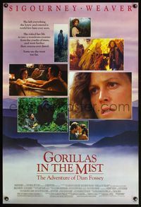 4m580 GORILLAS IN THE MIST DS 1sh '88 Sigourney Weaver as Dian Fossey, in the jungle!