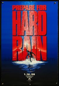 4m602 HARD RAIN DS teaser 1sh '98 Christian Slater runs for his life, prepare for Hard Rain!