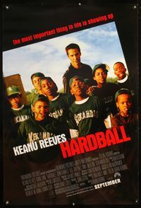4m603 HARDBALL DS advance 1sh '01 Keanu Reeves teaches inner-city kids baseball, Diane Lane!